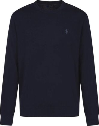 Polo Ralph Lauren Rondgebreide trui - Heren - Ronde hals truien - Blauw - XL - Katoen - Truien & Vesten
