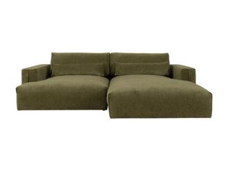 VENTE-UNIQUE.COM Sof&aacute; rinconera poli&eacute;ster 4 plazas caqui 268x186cm