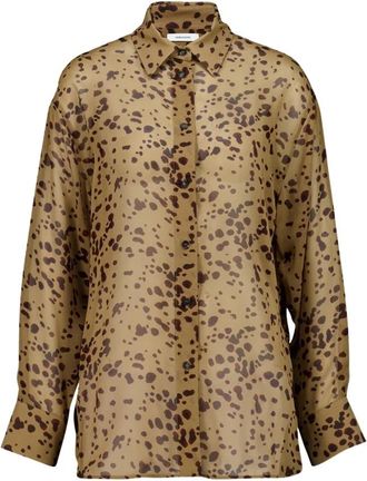 Ferragamo Zijden Georgette Orchidee Print Blouse - Dames - Overhemden - Veelkleurig - M - Overhemden