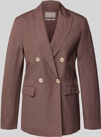 Christian Berg Regular Fit Blazer aus Leinen-Mix mit Viskose-Anteil in Mittelbraun, Gr&ouml;&szlig;e 34