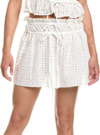 Ganni Light Broderie Anglaise Mini Skirt