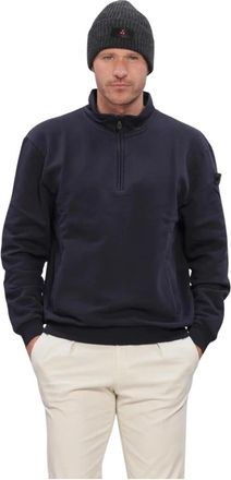 Peuterey Dory FW 02 Half-Zip Sweatshirt - Heren - Sweatshirts & Hoodies - Blauw - Maat: S Katoen