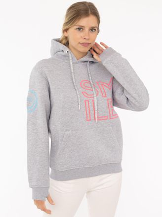 Zwillingsherz Hoodie ZWILLINGSHERZ Alissa 2.0, Damen, Gr. XXL, grau (hellgrau), Sweatware, Obermaterial: 50% Baumwolle, 50% Polyester, bedruckt, unifarben, h&uuml;ftbede
