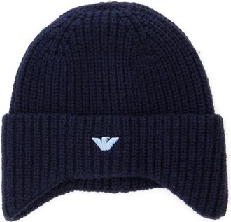 Emporio Armani Blauwe muts - unisex - Hoeden - Blauw - ONE Size - Wol - Accessoires