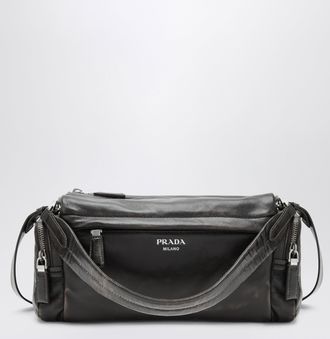 Prada Dark brown aged-effect nappa crossbody bag