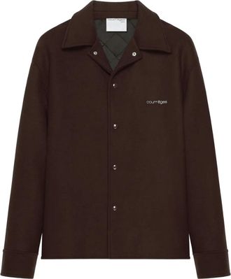 Courrèges Giacca-camicia con bottoni automatici - Marrone