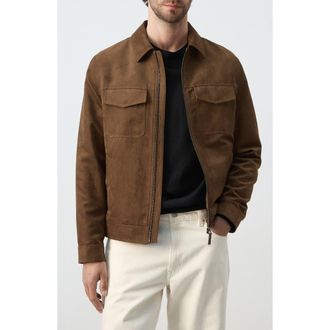 Mango Faux Suede Jacket in Cognac at Nordstrom, Size X-Large