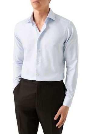 Eton Slim Fit Textured Stripe Cotton Dress Shirt in Light Blue at Nordstrom Rack, Size 15.5