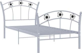 vidaXL Estructura De Cama Sin Colch&oacute;n Metal Gris 90x200 Cm Vidaxl