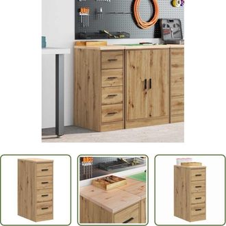 vidaXL Armadio per attrezzi - Armadietto per Garage in Rovere Artigianale 30x51x85 cm