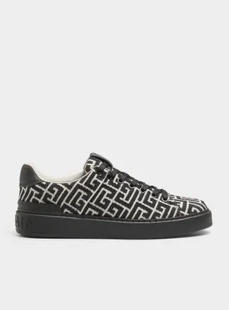 Balmain Mens Jacquard monogram sneakers Men