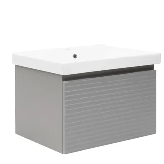Puma Naturel - Mueble De Ba&ntilde;o Con Lavabo Savona 78x43x44,8 Cm, Gris Mate (savona80gmu1)