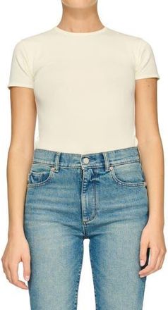 DL1961 Instasculpt Knit Tee in Cream at Nordstrom Rack, Size Medium