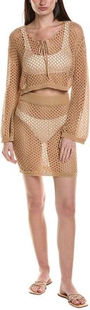 NVLT Nvlt 2Pc Crochet Front Tie Crop Top & Skirt Set