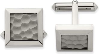 Diamond2Deal Titanium Polished and Hammered Cuff Links