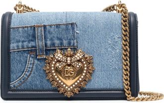 Dolce & Gabbana medium Devotion denim shoulder bag - women - Lamb Skin/Cotton - OS - Blue