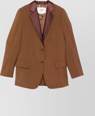 Fendi wool single-breasted jacket featuring flap pockets