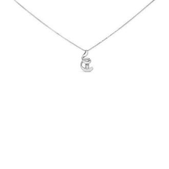 House of Brilliance 10K White Gold 1/10 Cttw Diamond Solitaire Spiral 18 Pendant Necklace at Nordstrom