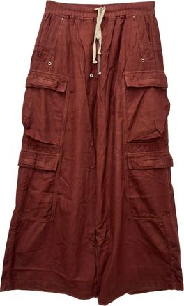 Rick Owens Double Jumbo Belas Cargo Pants in Red Cotton