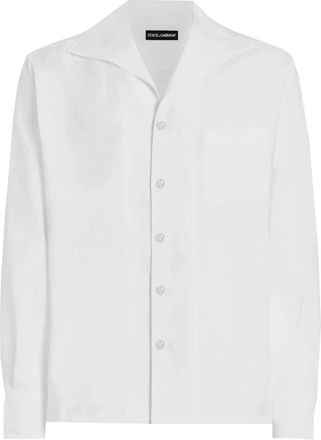 Dolce & Gabbana Casual Katoenen Overhemd in Blauw - Heren - Casual Overhemden - Wit - L - Katoen - Overhemden