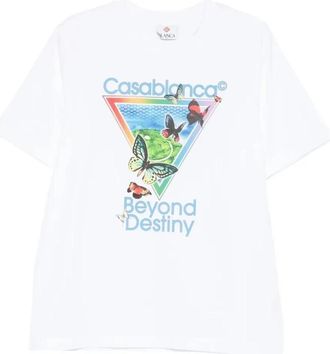 Casablanca Butterfly Grafisch T-shirt - Heren - T-shirts - Wit - 2XL - Katoen - Tops