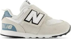 New Balance Infants 574 NEWB Hook & Loop in Grey/White Leather, size 4.5