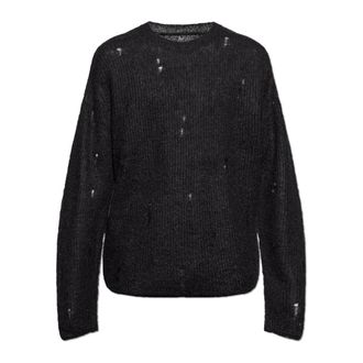 AllSaints Round-neck Knitwear, male, Black, Size: 2XL Edgin Sweater
