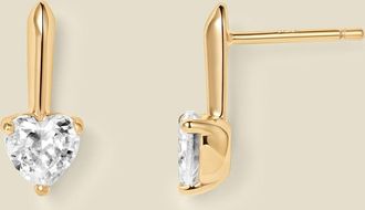 Made by Mary CZ Heart Drop Stud Earrings