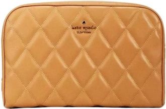 Kate Spade New York Gewatteerde leren cosmetica-etui - Dames - Tassen - Bruin - Maat: ONE Size Leer