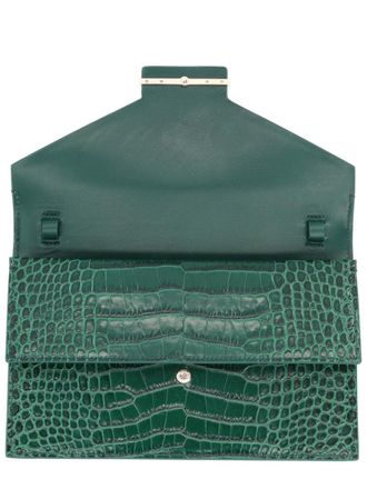Tom Ford Womens Mini Leather Shoulder Bag Green Calf