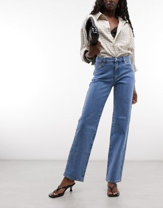 Abrand jeans dritti 95 in blu medio