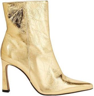 8 by YOOX METALLIC LEATHER POINTY-TOE ANKLE BOOT