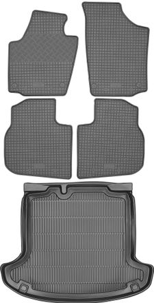 OEM Juego De Alfombrillas De Goma Para Coche Y Maletero Para Skoda Rapid Sed&aacute;n/liftback (2012-2019)