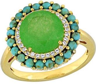 Rina Limor Silver 3.76 Ct. Tw. Lab-Grown Green Jade Halo Ring