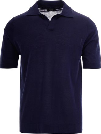 Ballantyne Open Collar Polo Shirt in Navy Blue by Ballantyne