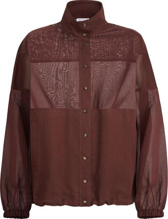 Brunello Cucinelli Cotton organza outerwear jacket in Bordeaux at Nordstrom, Size 3X-Large Eu