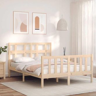 vidaXL Estructura De Cama De Matrimonio Con Cabecero Madera Maciza Vidaxl