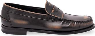 Prada Antiqued Leather Loafers