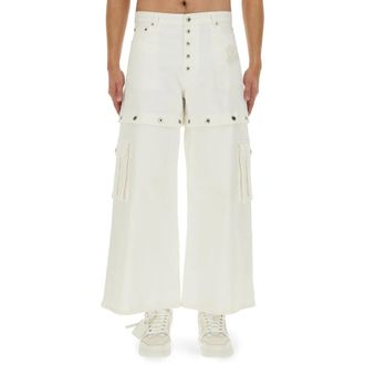 Off-white Wide Trousers, male, White, Size: W32 90s Super Baggy Jeans