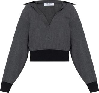 The Attico Grijze Overhemden voor Stijlvolle Look - Dames - Sweatshirts - Grijs - 2XS - Hoodies & sweatvesten