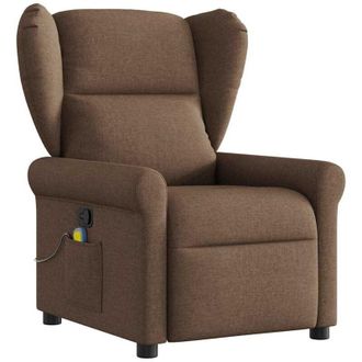 vidaXL Sill&oacute;n Reclinable Con Masaje De Tela Marr&oacute;n Vidaxl