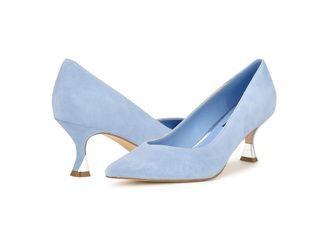 Nine West Ariella High Womens Heels Blue Suede : 6.5 M, Faux Leather