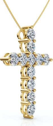 Pompeii3 4Ct TW Diamond Cross Pendant 14k Gold Womens 18 Necklace Lab Grown