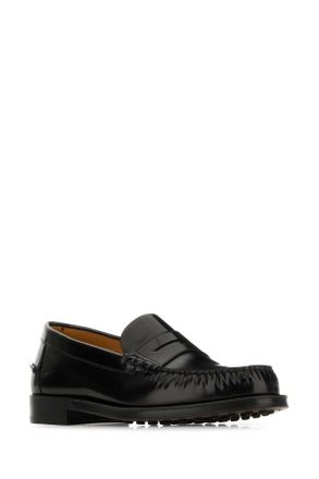 Tod's Mens Black Leather Loafers Nero Mocassini