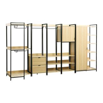 Sweeek Kit de vestidor modular con 5 elementos, negro