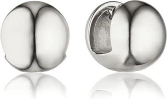 Lily & Roo Silver Dome Ball Huggie Hoop Earrings