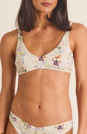 Aqua Blu Australia V-Neck Amelia Bikini Top in White at Nordstrom, Size 10
