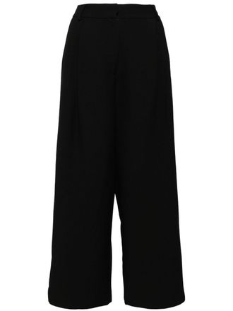 Edward Achour Paris straight-leg wool-silk blend trousers - Black
