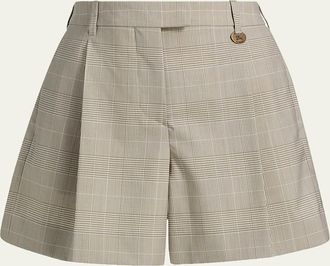 Burberry Raina Glen Plaid Wool Shorts