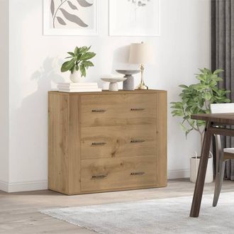 Berkfield Home Sideboard Artisan Oak 80x33x70 cm Engineered Wood in Brown | Size: 80 x 33 x 70 cm